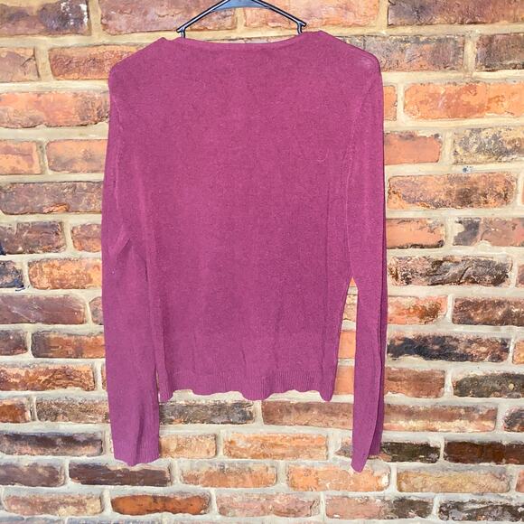 Bette Sung Maroon Red Button Down Cardigan Sweater Women's Size Large - Picture 5 of 5